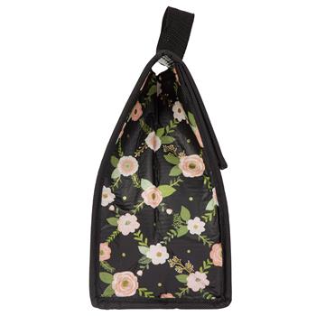 Charcoal Flower Lunch Sack